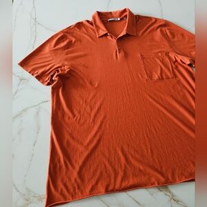 Red Polo Shirt Terracotta Cotton Blend